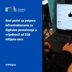 Novi pozivi za potporu infrastrukturama za digitalno povezivanje u vrijednosti od 258 milijuna eura