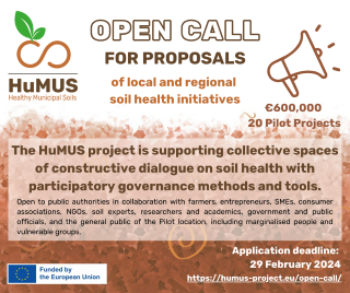 Otvoren poziv: HuMUS (Healthy Municipal Soils)
