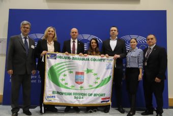 Zastava Europske regije sporta uručena Osječko-baranjskoj županiji
